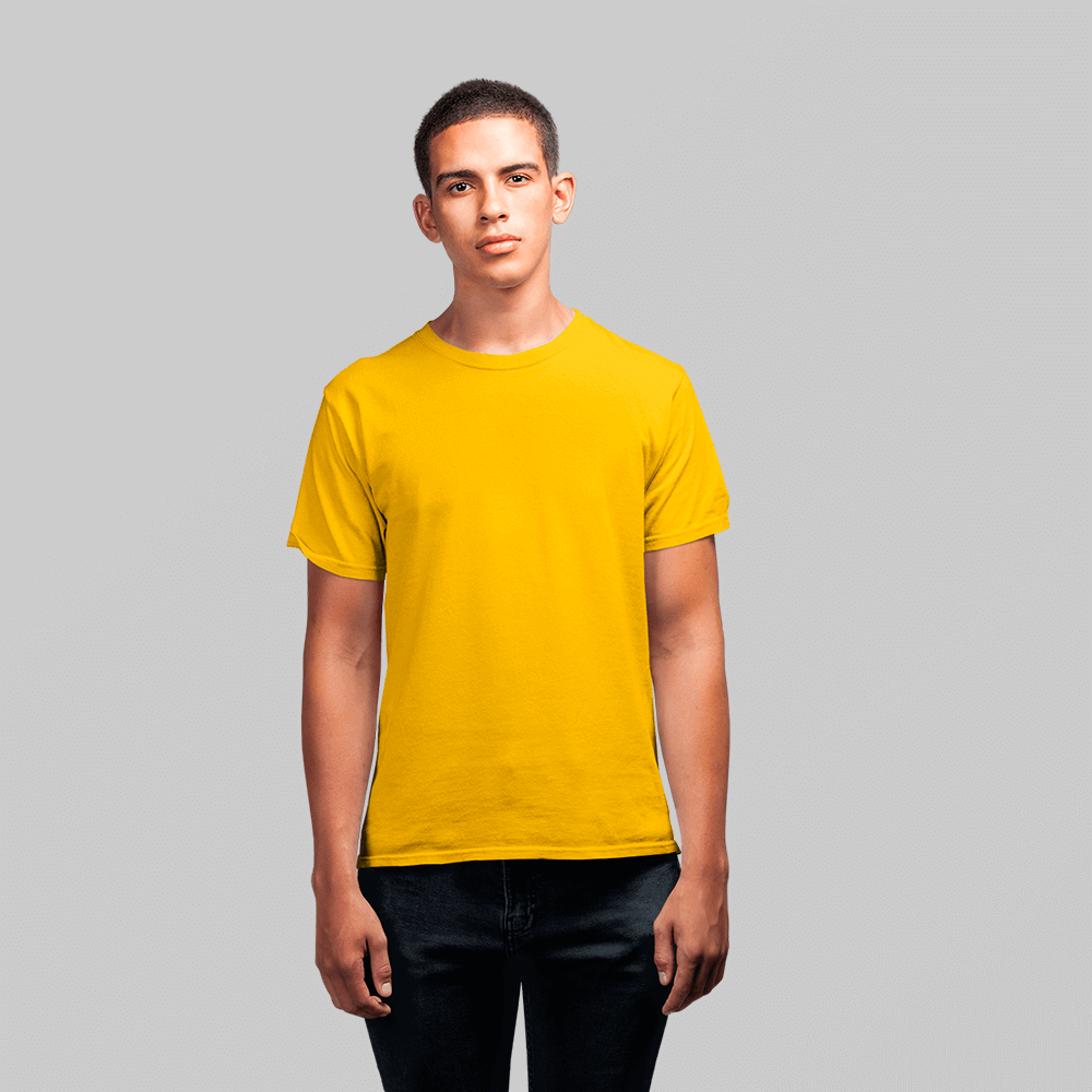 Желтая мужская футболка без рисунка - Купить от 320 рублей