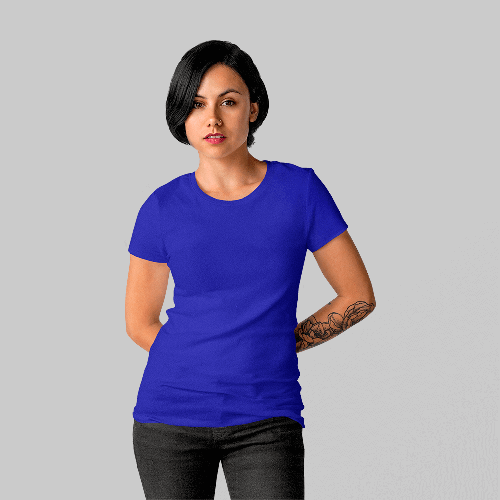 Синяя женская футболка без рисунка - Купить от 320 рублей