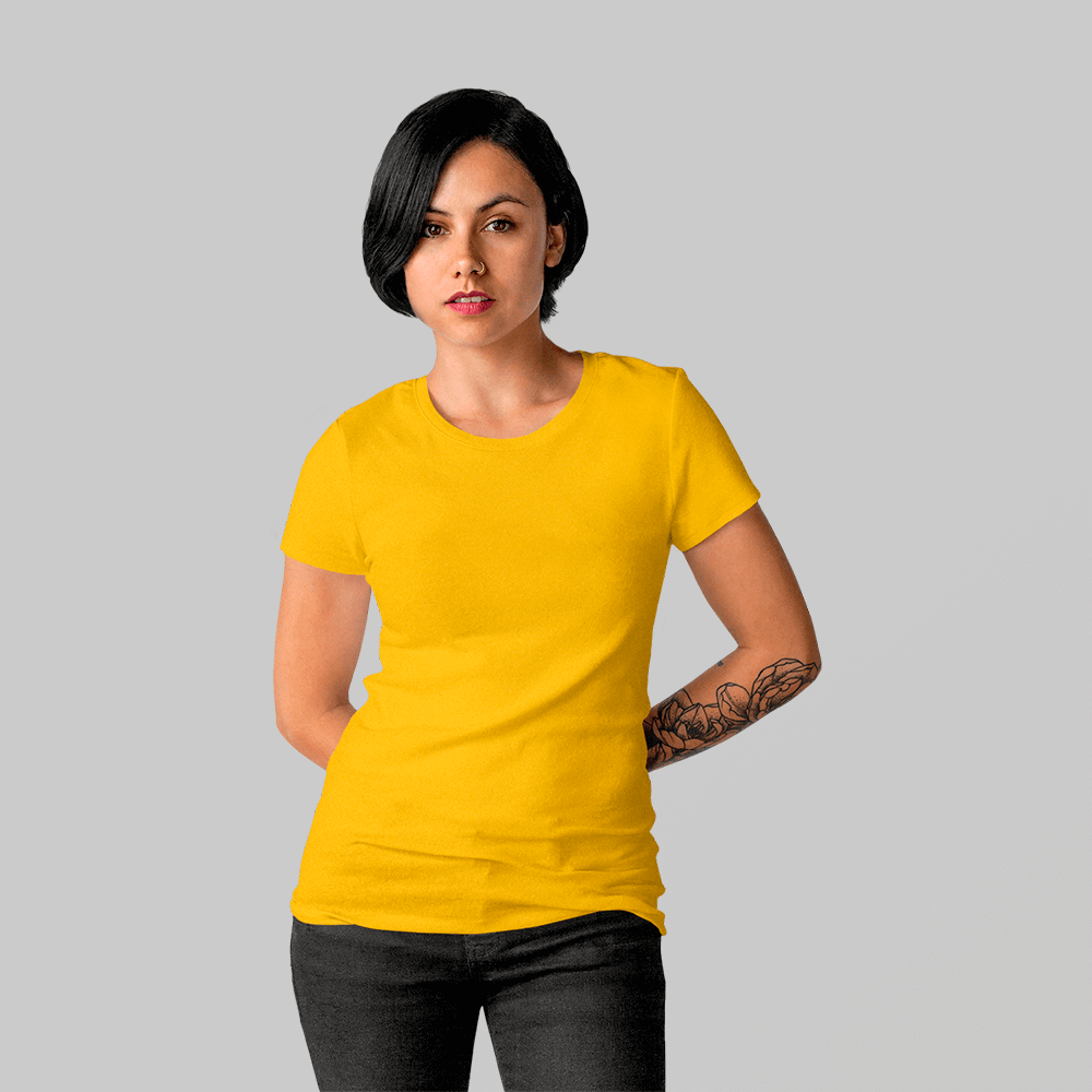 Желтая женская футболка без рисунка - Купить от 320 рублей