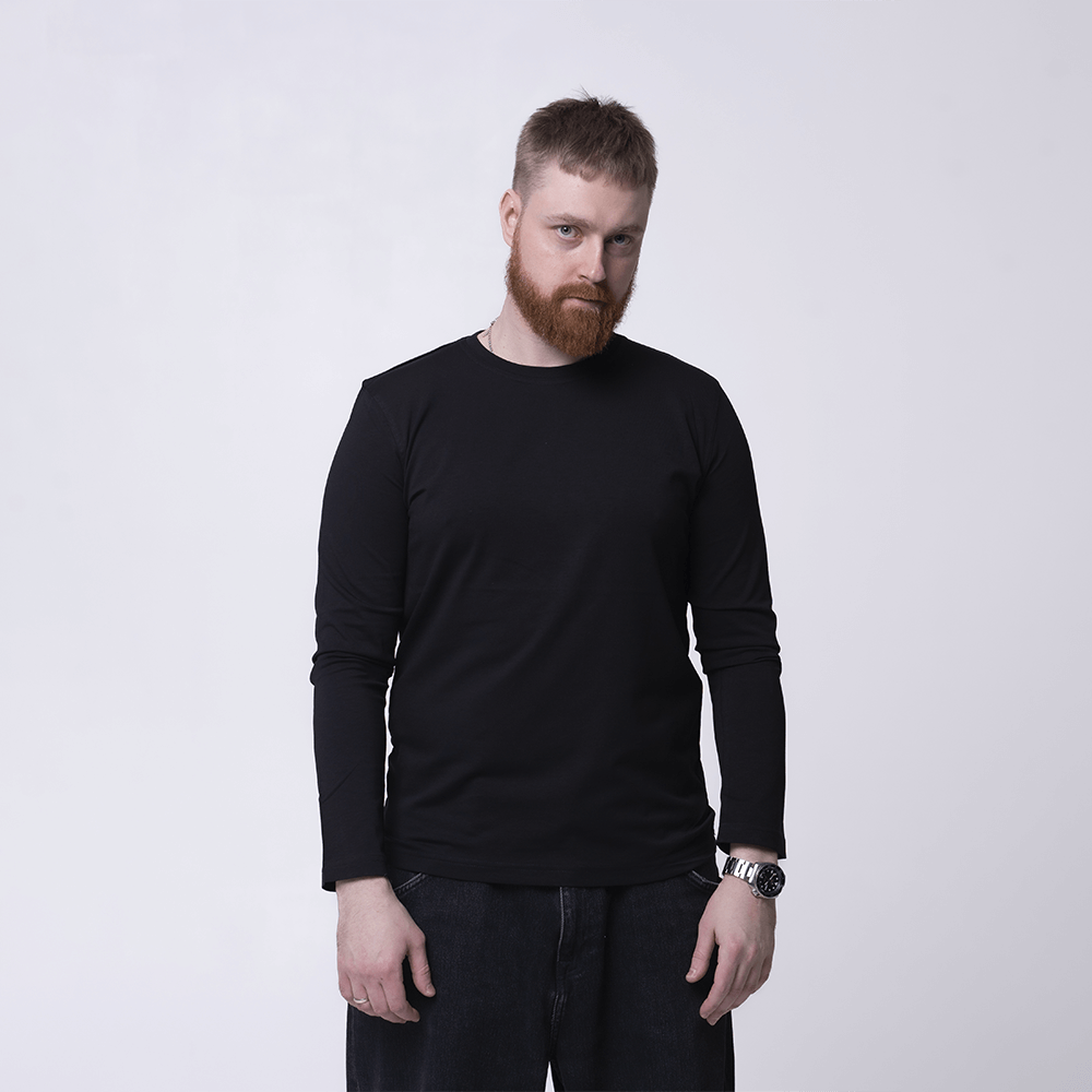 Черный лонгслив