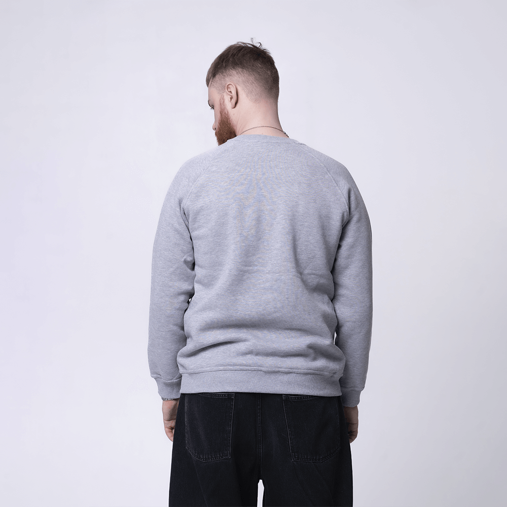 Серый свитшот с рукавом реглан