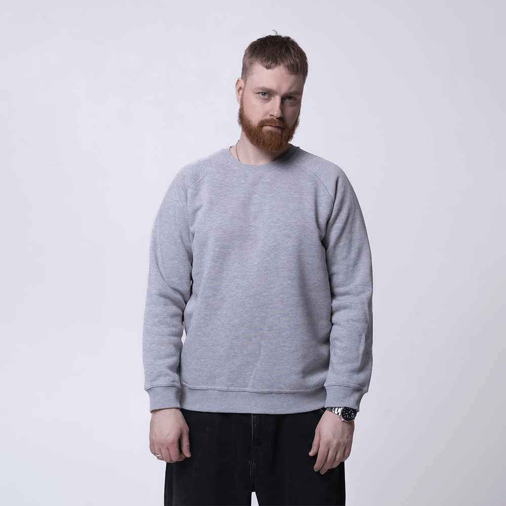 Серый свитшот с рукавом реглан