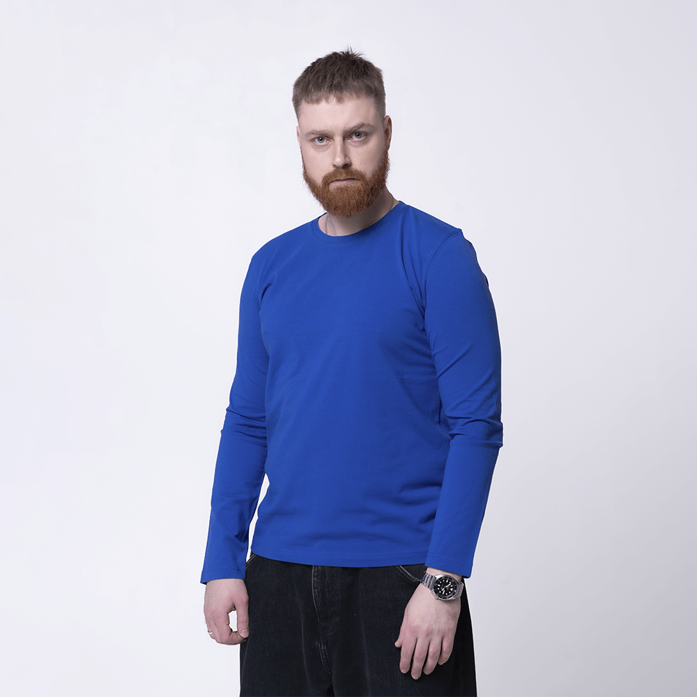 Синий лонгслив