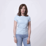 Голубая женская футболка