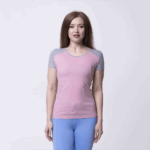 Серо-розовая женская футболка