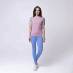 Серо-розовая женская футболка