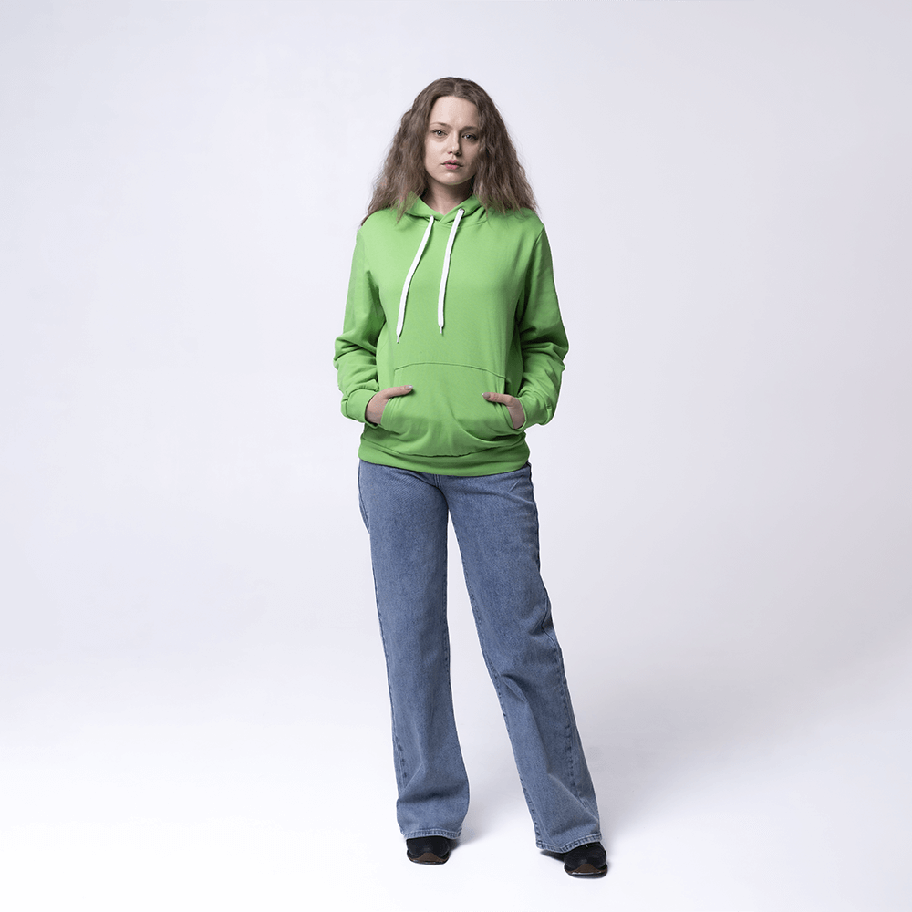 Ярко-зеленая женская толстовка