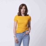 Желтая женская футболка
