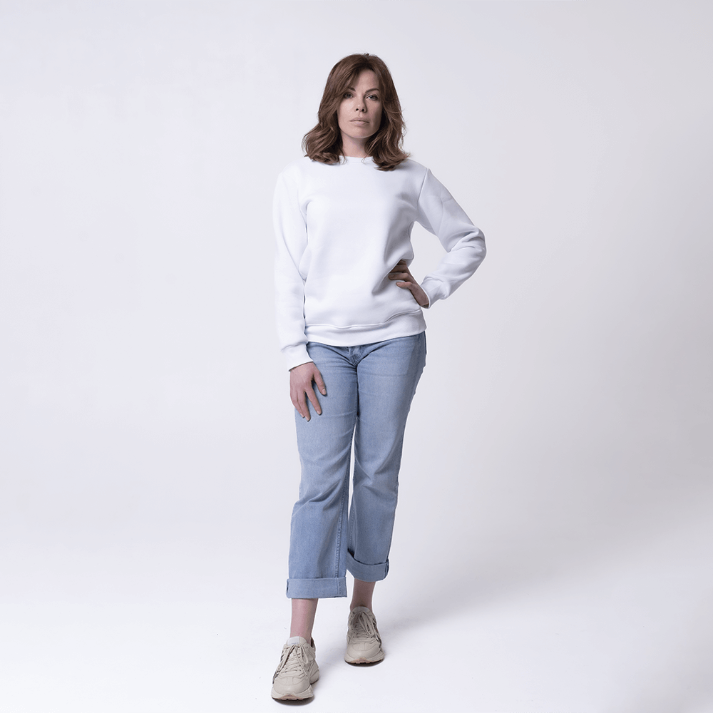 Белый женский свитшот