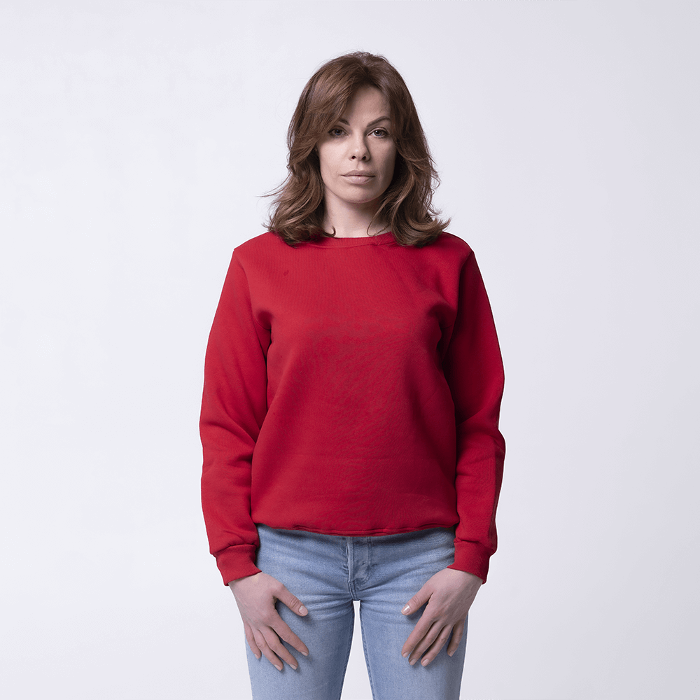 Красный женский свитшот