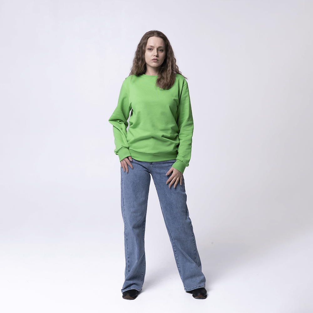 Ярко-зеленый женский свитшот