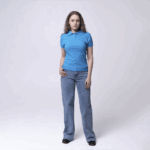 Голубое женское поло