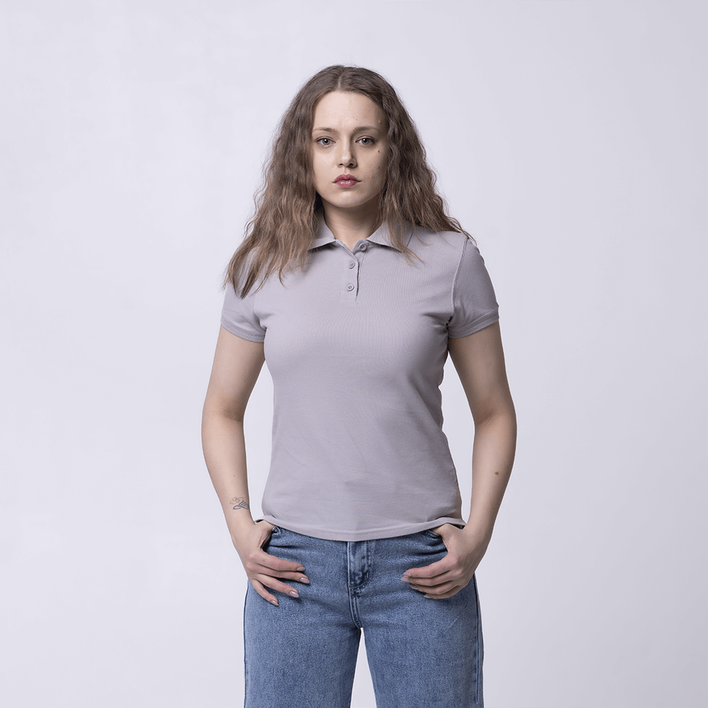 Серое женское поло