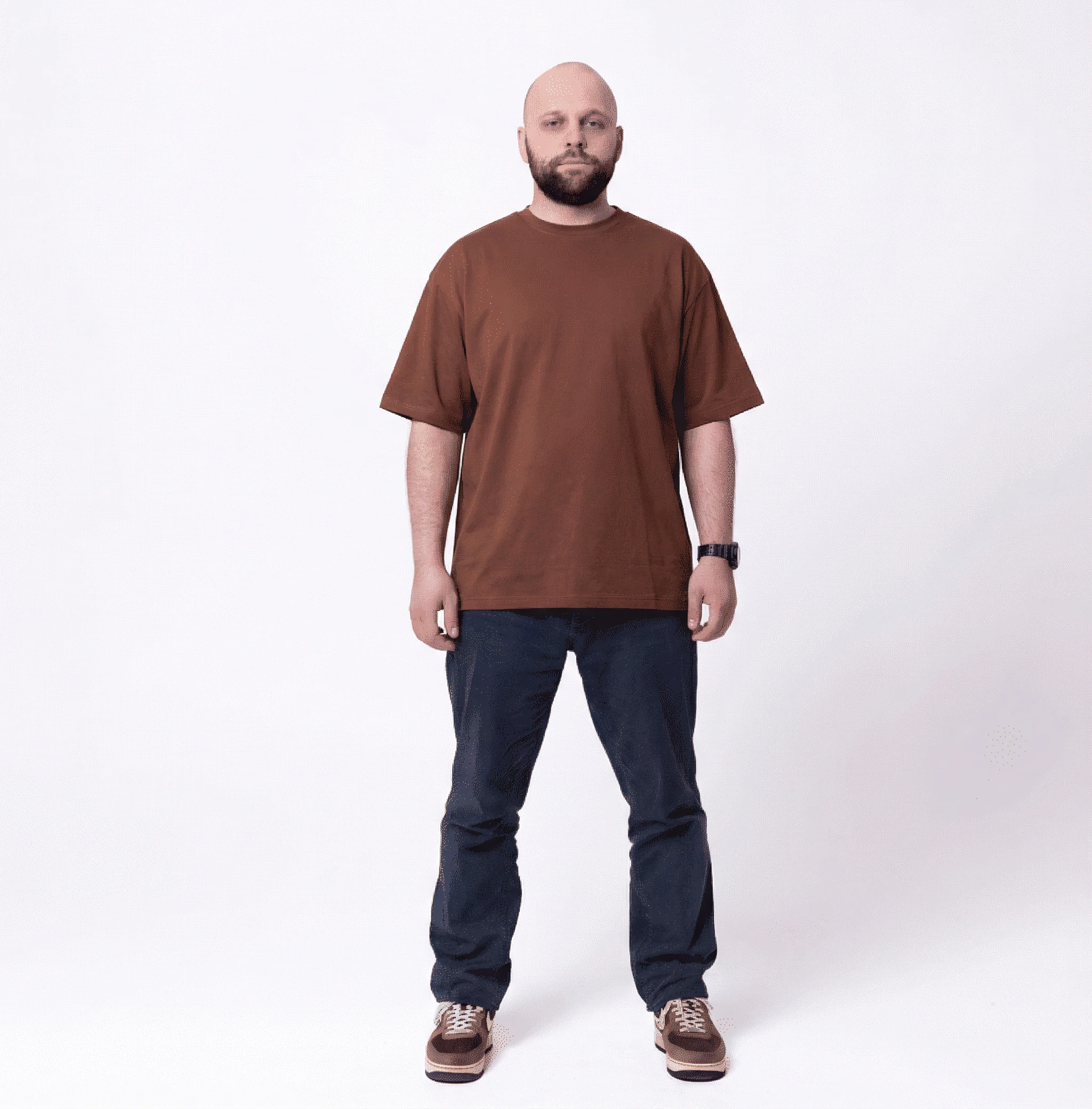Коричневая оверсайз футболка