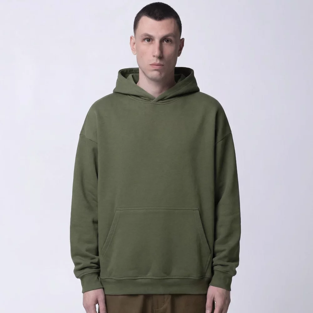 Хаки оверсайз толстовка
