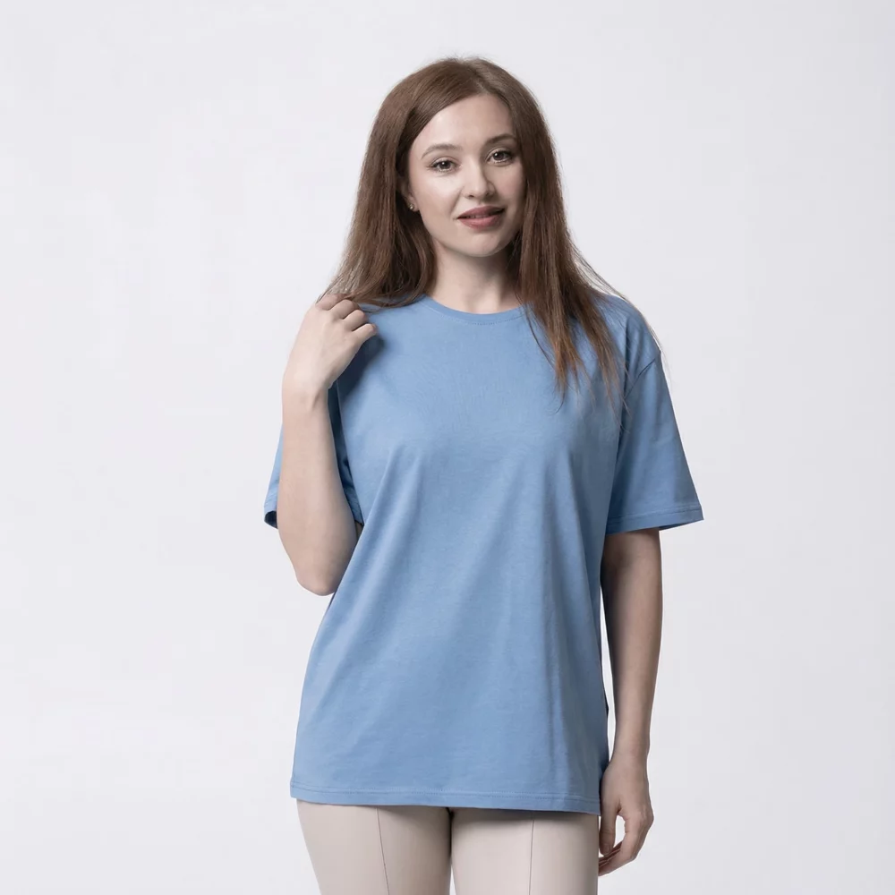 Голубая оверсайз футболка